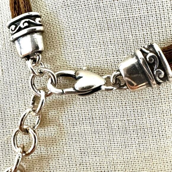 Brighton Venus Rising Taupe Champagne Swarovski Crystal Brown Satin Necklace - Picture 5 of 9